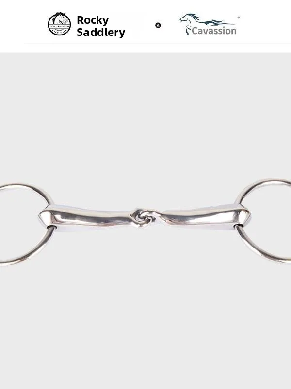 cavassion-ホローダブルジョイントラウンドビット乗馬用品プレスメタルビット馬用品-8209005
