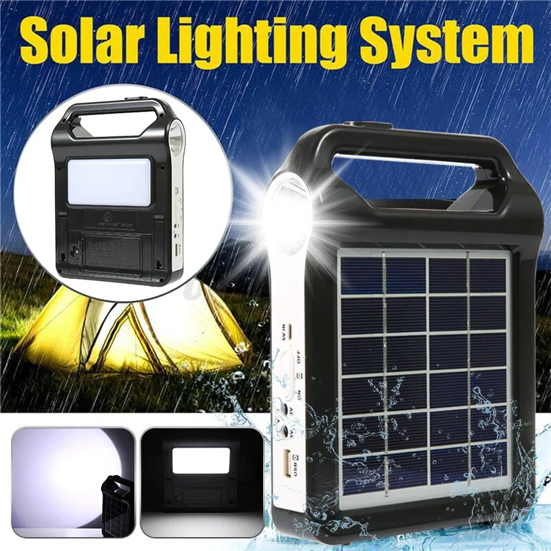 Portable Solar LED Light 2400mAh 3000mAh Power Supply Outdoor Flashlight Solar Power Rechargeable Emergency Lamp USB Charger