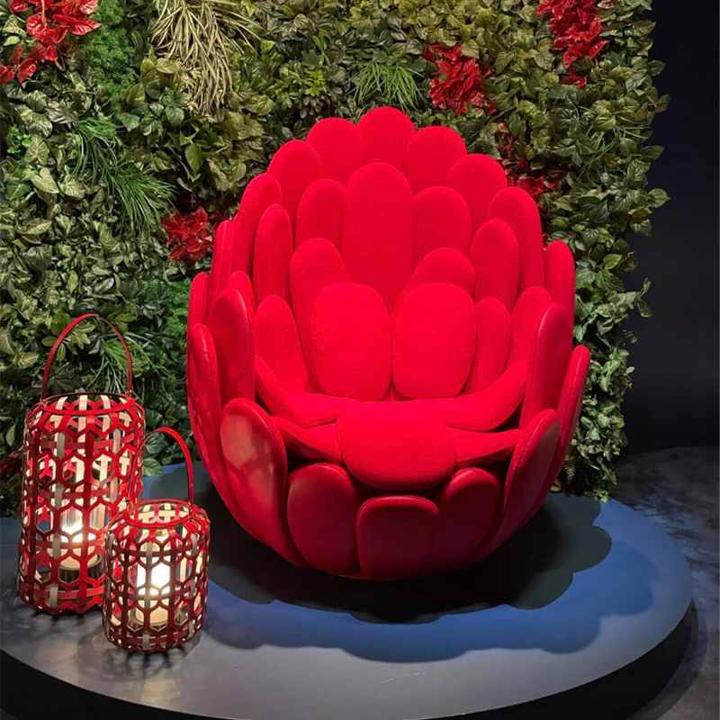 Creative special-shaped bird's nest sofa villa hotel homestay single sofa chair light luxury niche flower petal back chair