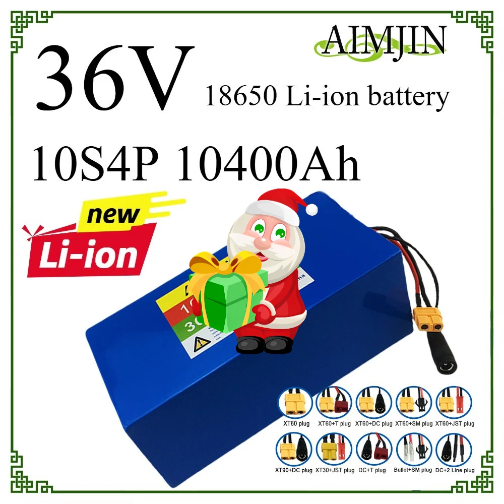 

10400Ah 18650 36V 10S4P 1000W Power Modified Bicycle electric scooter Vehicle Built in BMS Li-ion Battery with charger