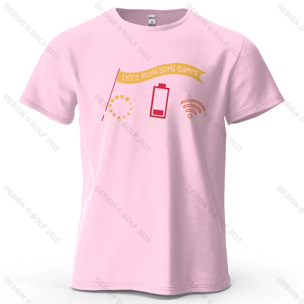 Let's Ruin Some Games Printed T-shirt Cartoon Pattern T-shirt Women's Daily Outing Top Personalized Casual Street Style