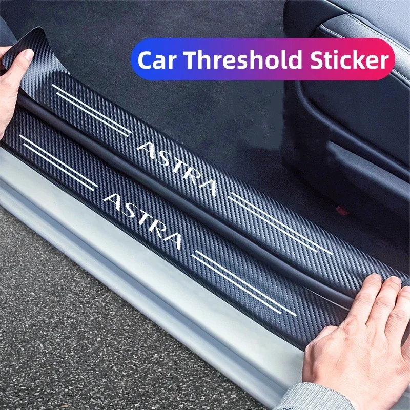 Car Door Threshold Tape Sill Protective Sticker Decal for Opel ASTRA Logo Rear Trunk Bumper Scratch Guard Trim Auto Accessories