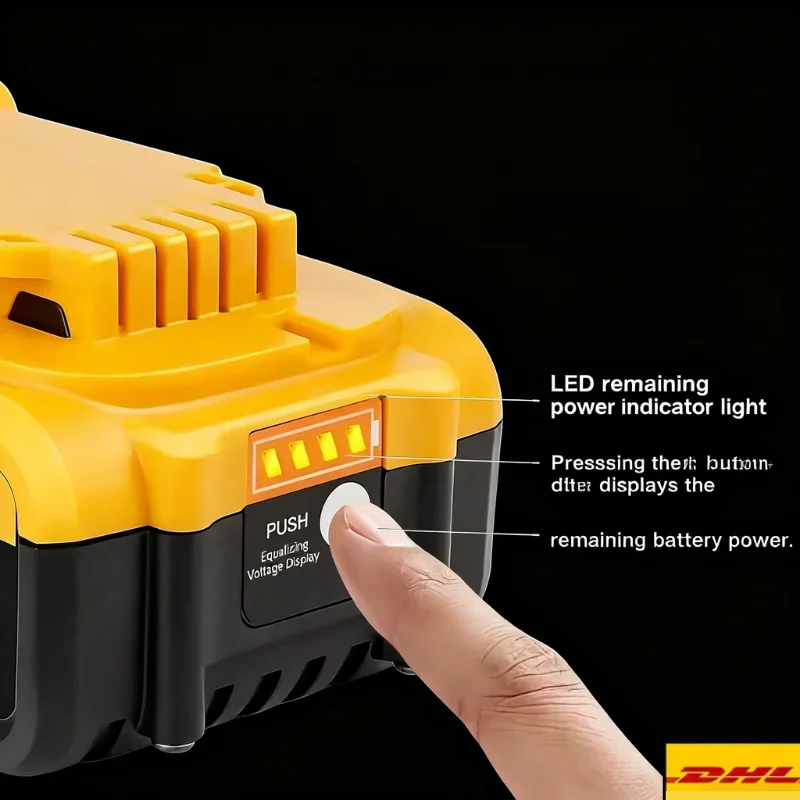 Pro originální 20V dobíjecí baterii do nářadí Dewalt DCB200 DCB201 DCB206 18V 20V 6AH 8AH 12AH. Pro baterii do nářadí Dewalt 18V 20V. - náhled 2