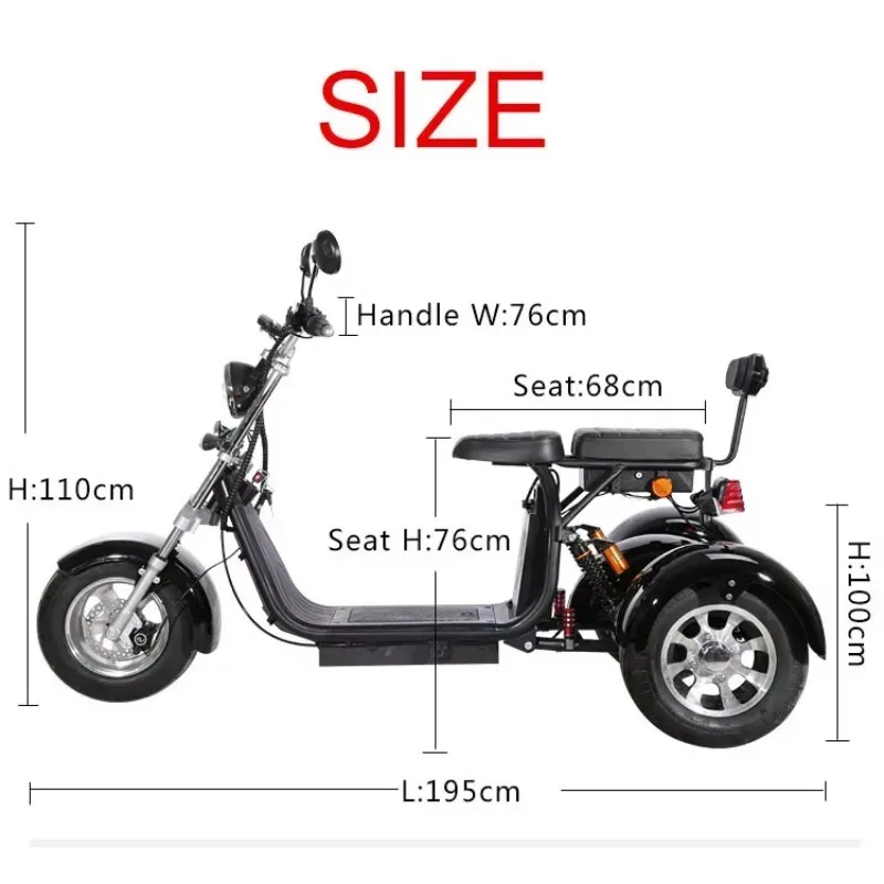 

Zuimi High-end 2025 EHoodax Motocicleta Electrica 1500w3000w High Power 45km/h Fast Long Range Adult Tricycle 3 Wheel B