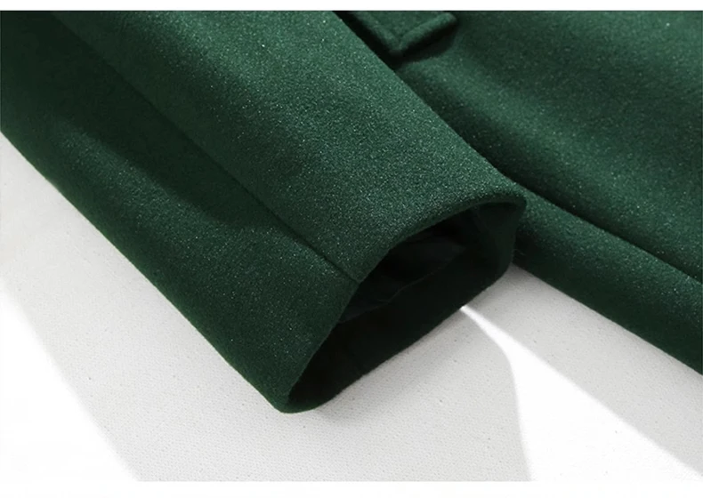 Mauroicardi Autumn Winter Long Warm Oversized Soft Dark Green Black Woolen Coat Men Loose Casual Korean Wool Blends Overcoat