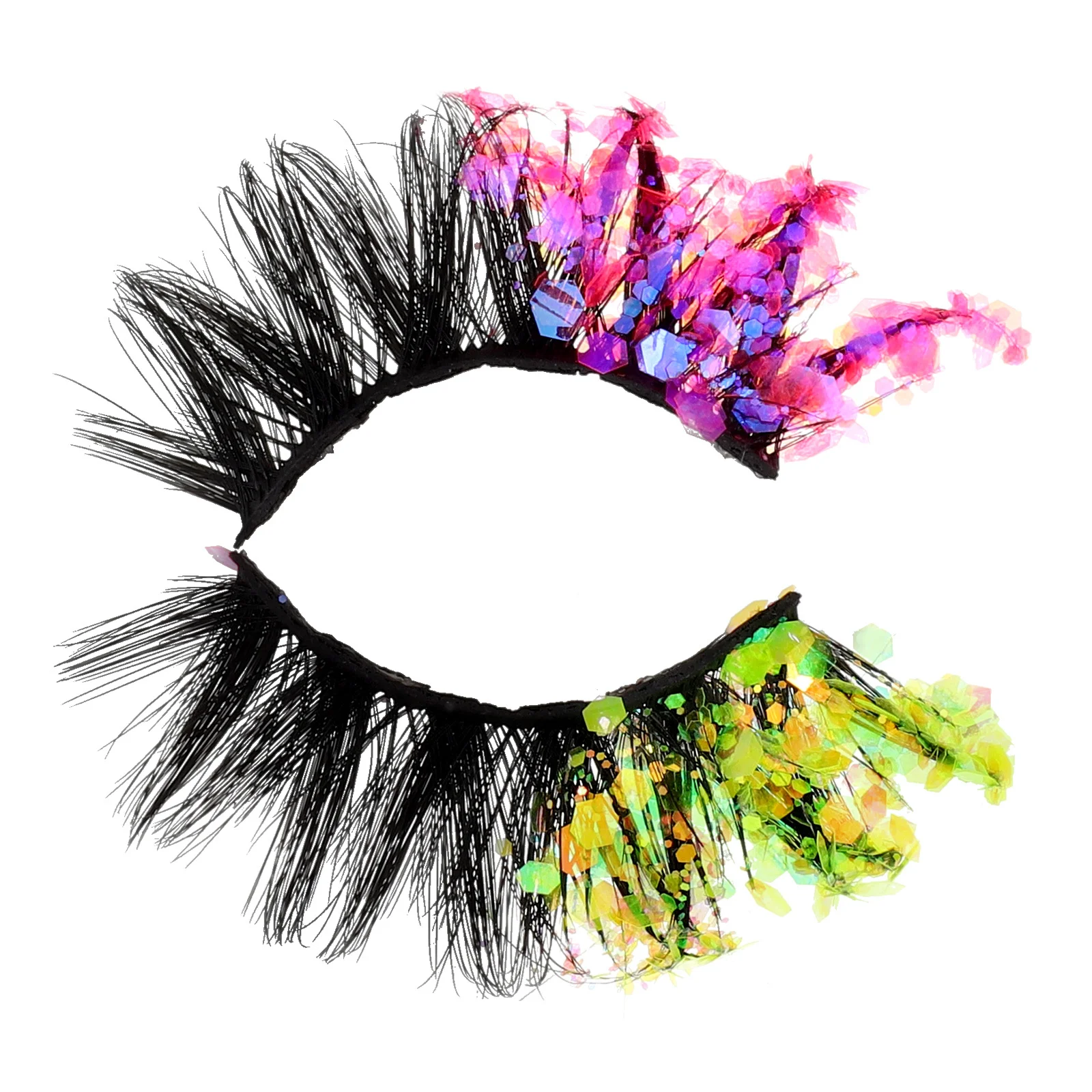 1 Para Błyszczących Sztucznych Rzęs z Cekinami Świecących Pod Światłem, Zmieniających Kolor, Idealne na Imprezy, Uroczystości, Wieczorne Wyjścia, Moda Damska