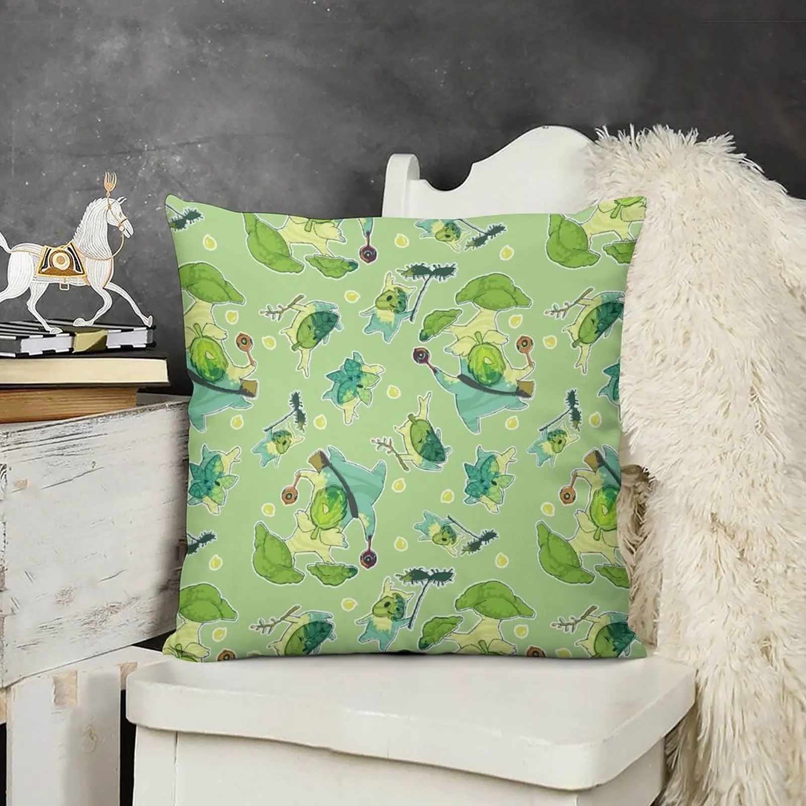 Juste de coussin de canapé à motif Korok pour enfants, taies d'oreiller de luxe