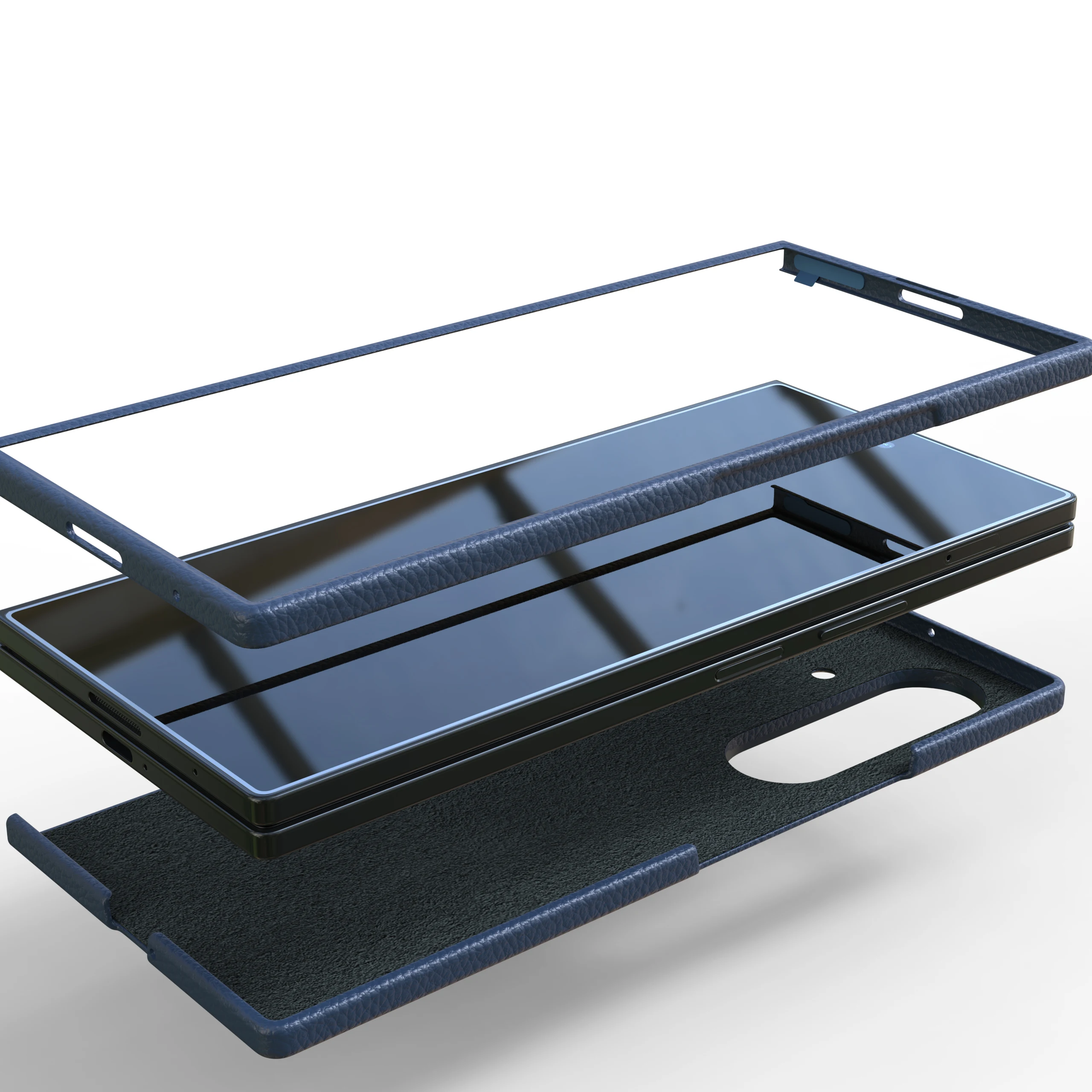 Luksusowe skórzane etui na telefon Samsung Galaxy Z Fold 8 Fold 8 Ultra Fold7 Fold 6, pełne ochronne etui na tył, odporne na wstrząsy. — zdjęcie produktu 3