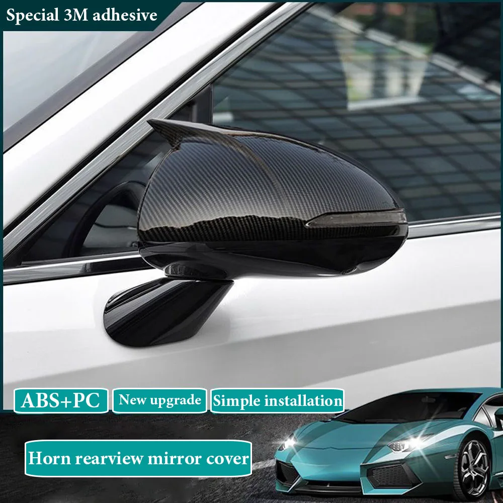 

For Hyundai Sonata DN8 2020 2021 2022 2023 OX Horn Car Rearview Side Mirror Cover Sticker Wing Cap Exterior Door Case Trim Shell