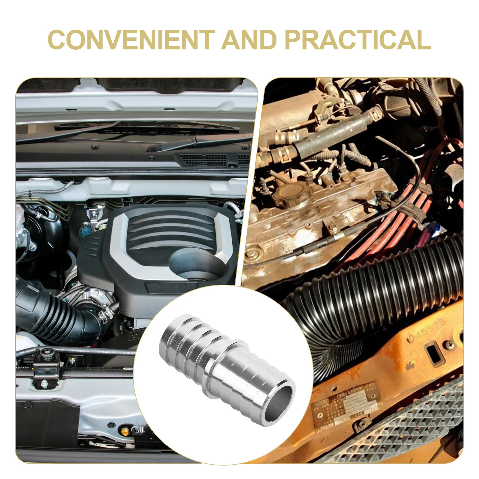 

Radiator Hose Coupler Aluminum Steam Tube Adapter For Automotive Vehicle Cooling System Durable Hose Barb Connector