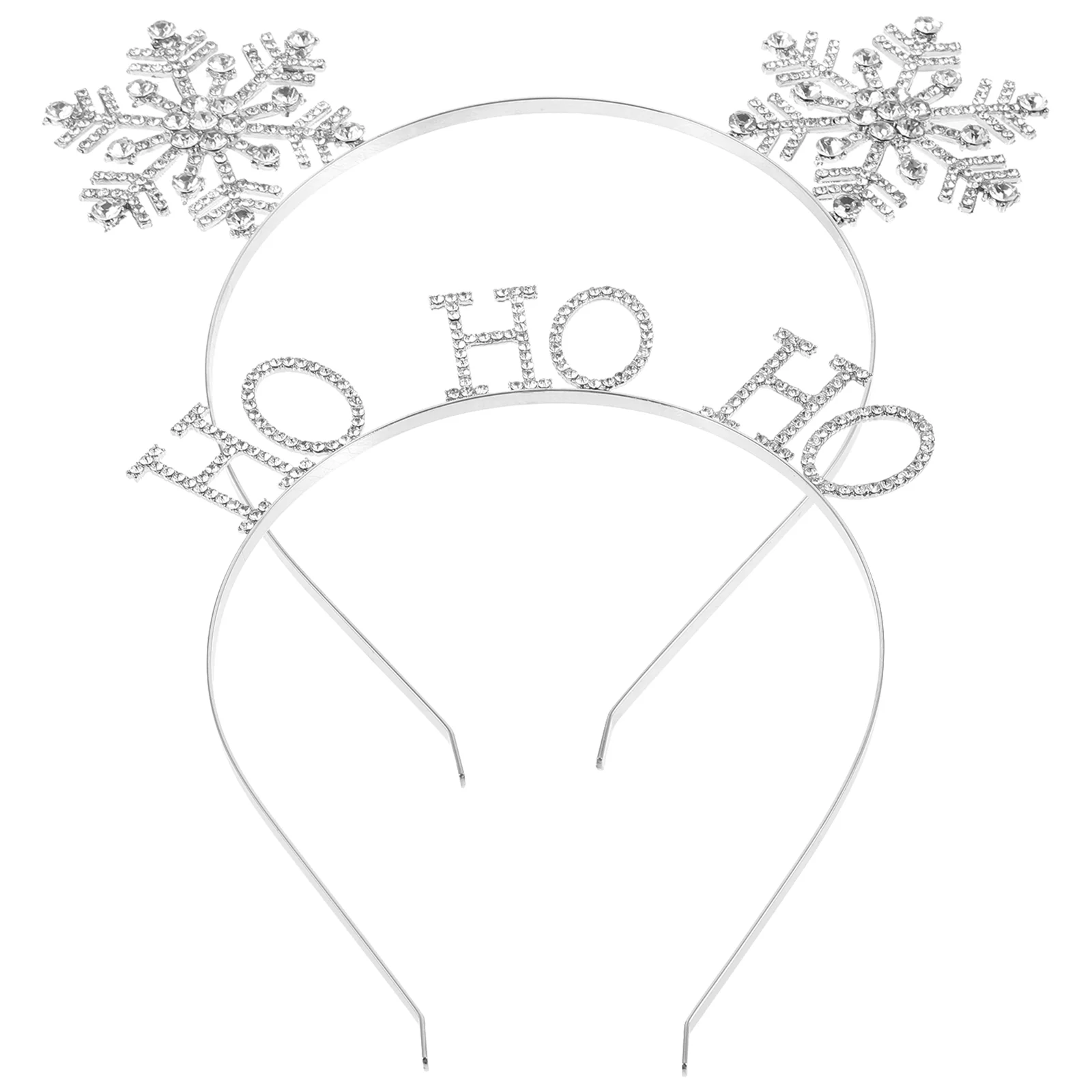 2 Pcs Christmas Snowflake Headband Elements Hairband Accessory Xmas Party Headdress Zinc Alloy Decorative Miss