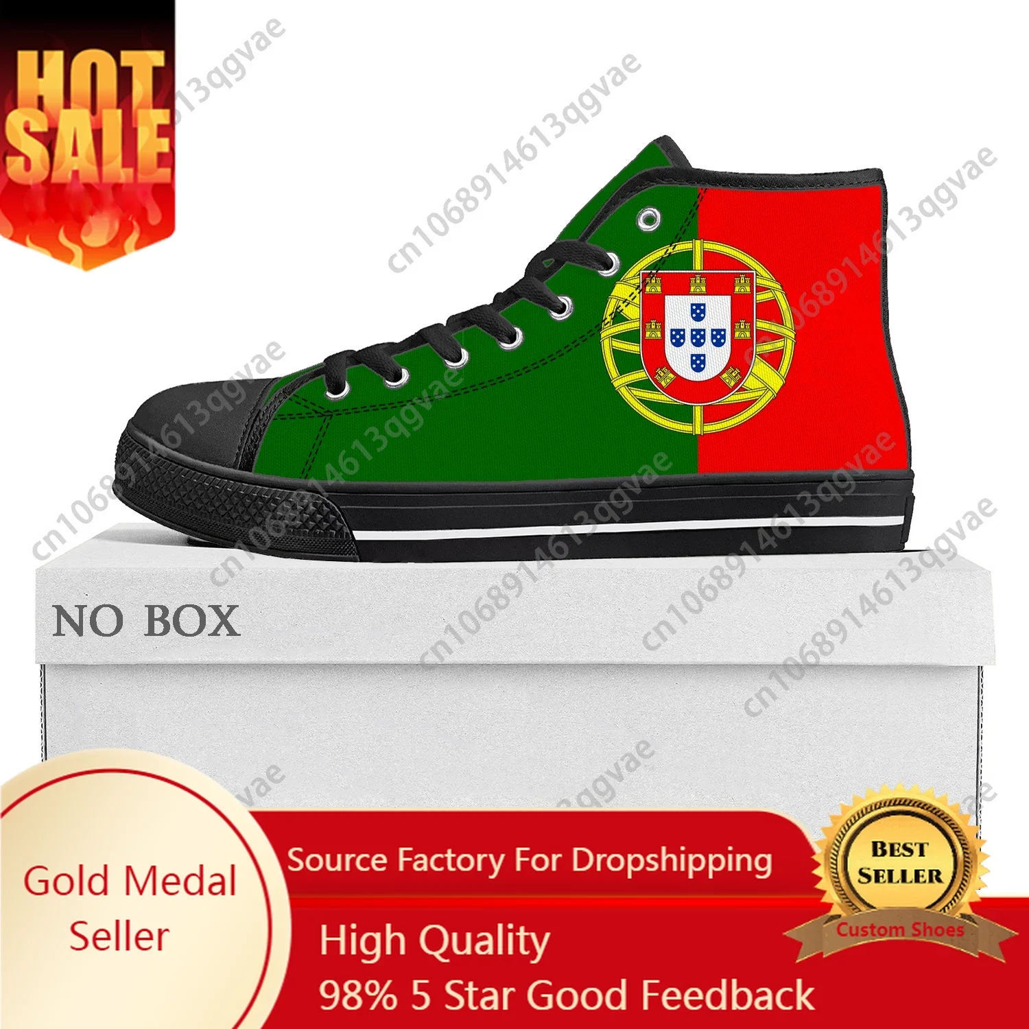 Portugal Flag High Top High Quality Sneakers Mens Womens Teenager Canvas Sneaker Portugal Casual Couple Shoes Custom Shoe