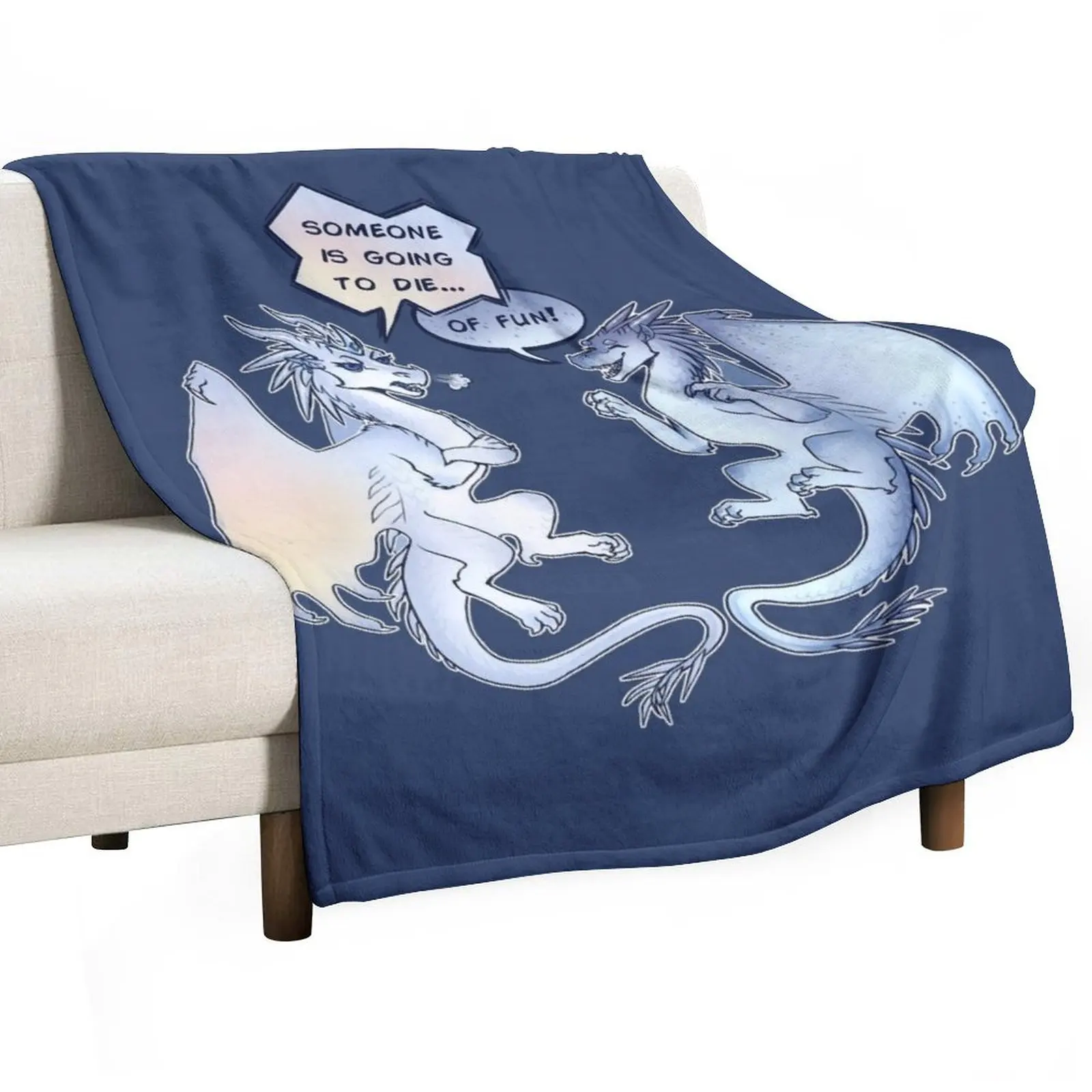 Wings of Fire - Snowfall and Lynx - Someone is going to Die of Fun Throw Blanket Tourist Moving for winter Plush Blankets