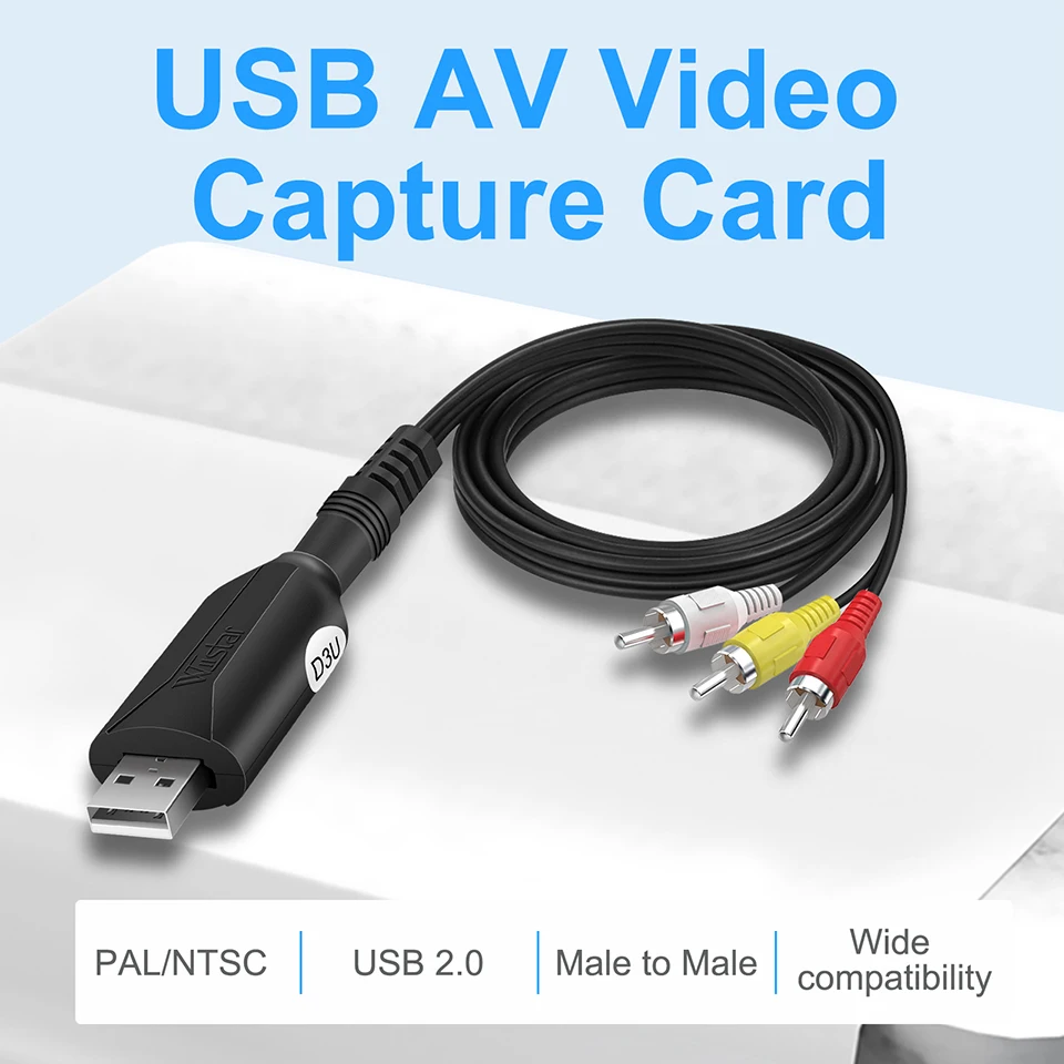 USB 2.0 이지캡 캡처 비디오 TV DVD VHS 오디오 캡처 어댑터 카드, TV 비디오 DVR