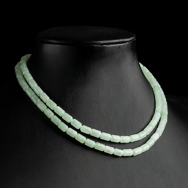 

Three Ring Bracelet Luxury Fashionable And Fresh Women's Style Jade Light Green Round Bead Jade BeaRed Necklace Jade Best Gift
