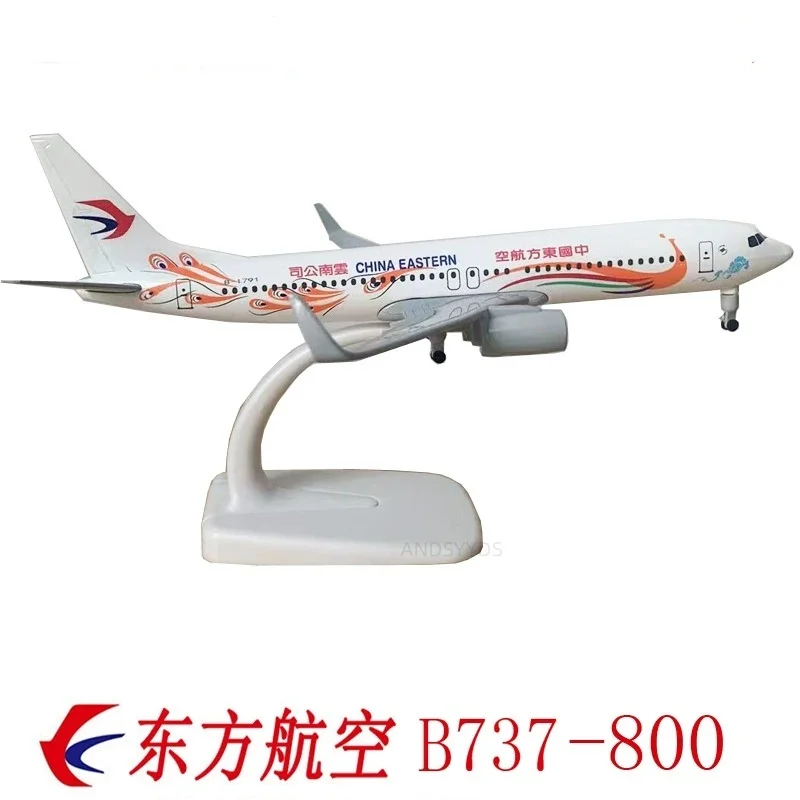 

Металлическая модель самолета Boeing 737-800 Air China Eastern, масштаб 1:400, 20 см, с покрытием, миниатюрная игрушка-самолет из металла с подставкой для демонстрации