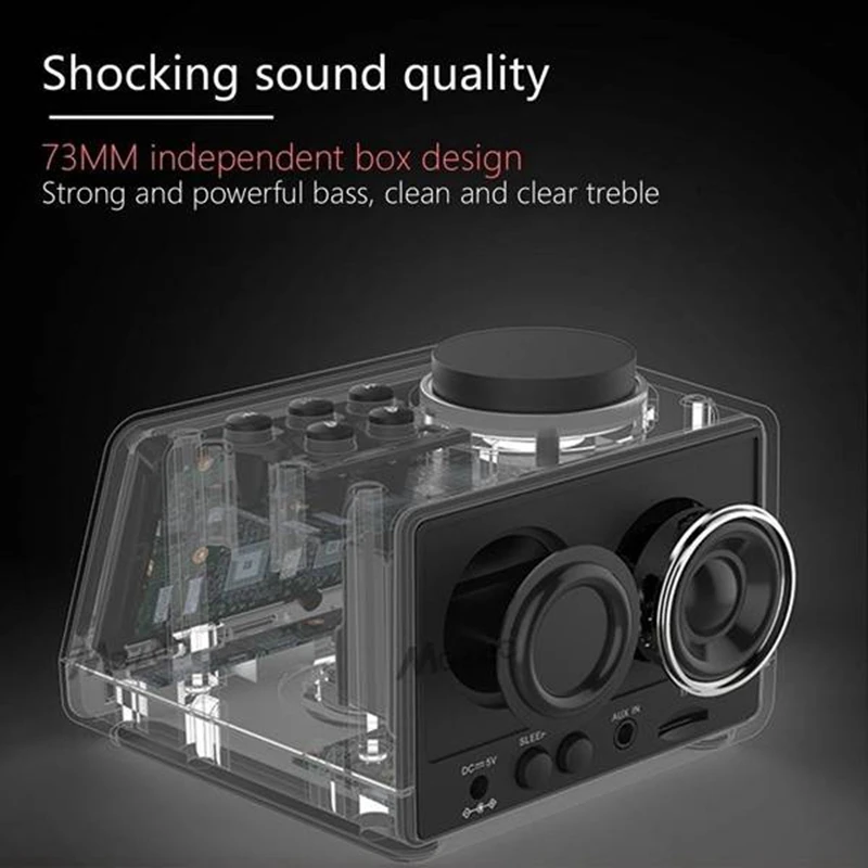 ABKL-Alarm Clock FM Bluetooth LED With 2 USB Port,Support TF Card,UK Plug