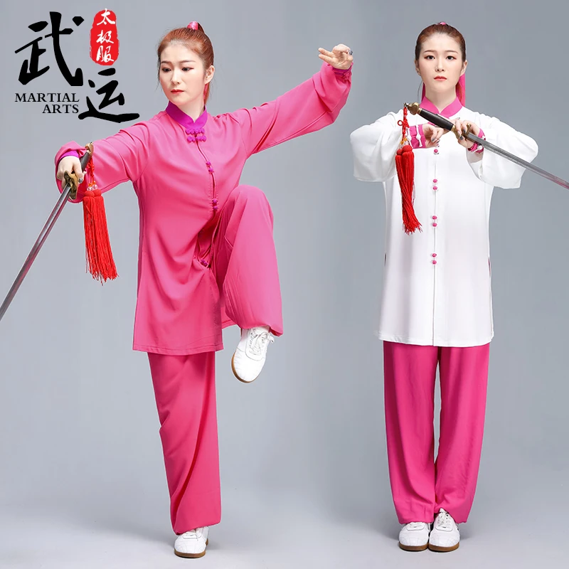 

2PCS Chinese Traditional Women Tai Chi Kungfu Martial Arts Uniforms Soft Sweatshirt+pant Meditation Exercise Yoga Tang Suits Set