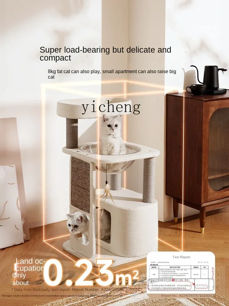 rock white small bantam cat climbing frame cat scratching board integrated against the wall household