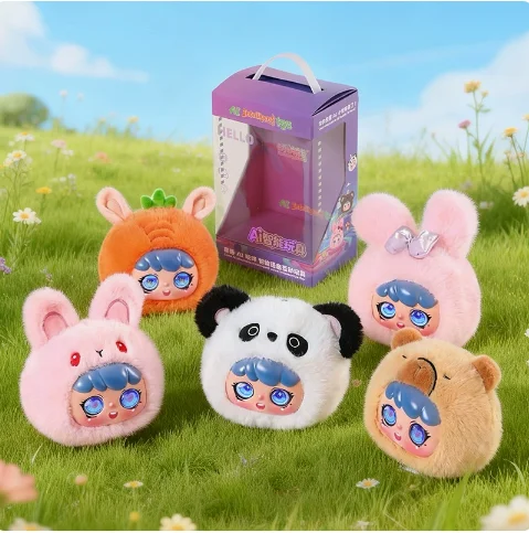 AI Rongrong Wubao Plush Blind Box Doll, Cute Animal Stuffed Toy with PP Cotton Filling, 10*14*21cm, 260g Collectible Figure Gift