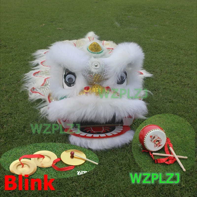 Blink Royal 14 inch 5-12 Age Lion Dance Costume Drum Gong Cosplay Props Kid Party Sport Festival Christmas Outdoor Stage Mascot