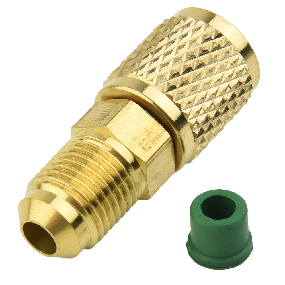 1pc Vacuum Pump Brass Adapter R410a Adapter 5/16 SAE Quick Couplers To 1/4 SAE For Air Conditioning Adapter Quick Coupling Parts