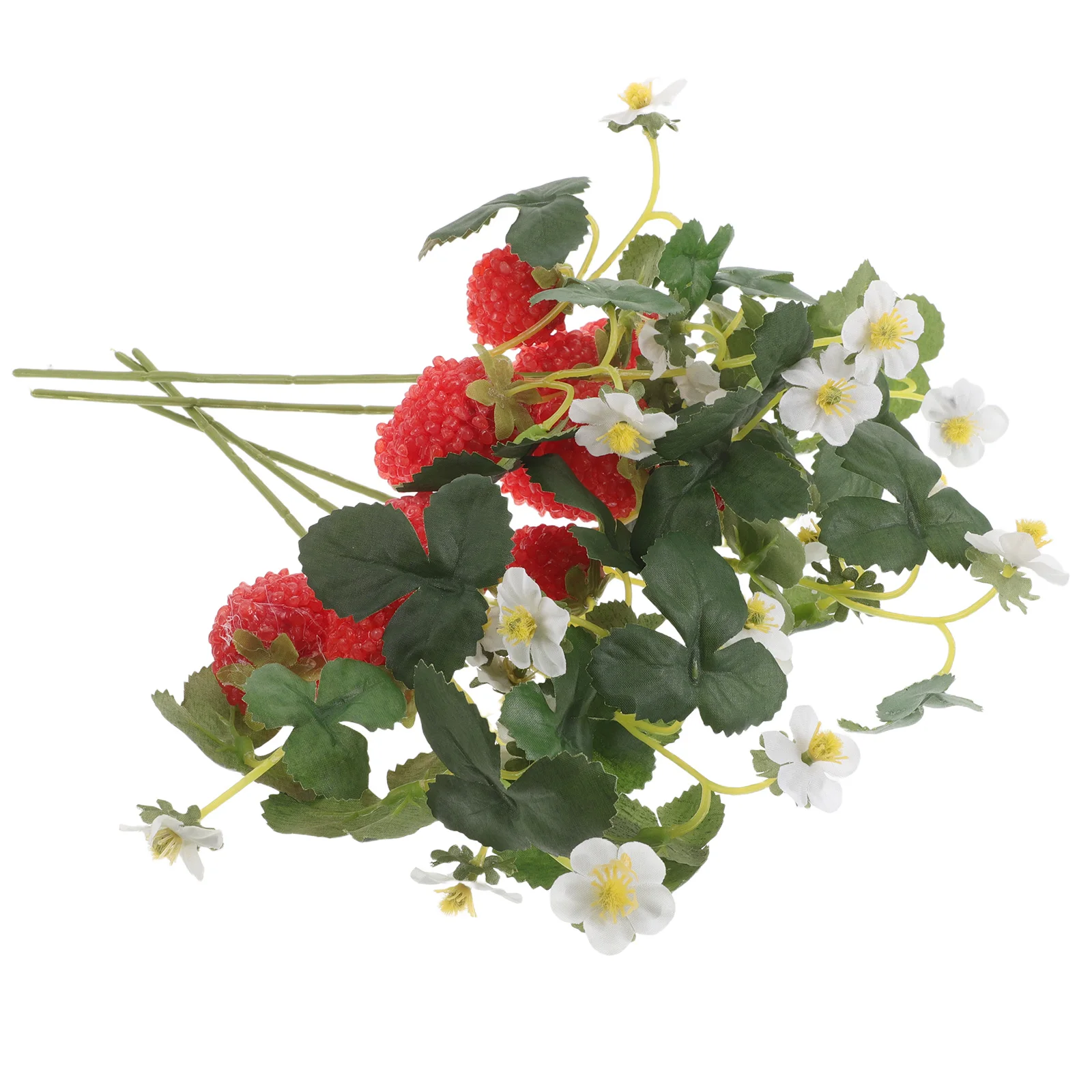 

5pcs Realistic Artificial Strawberry Branch Fake Pick for Home Decor Simulation Fruit Decoration Faux Berries Wild Fruit Branch