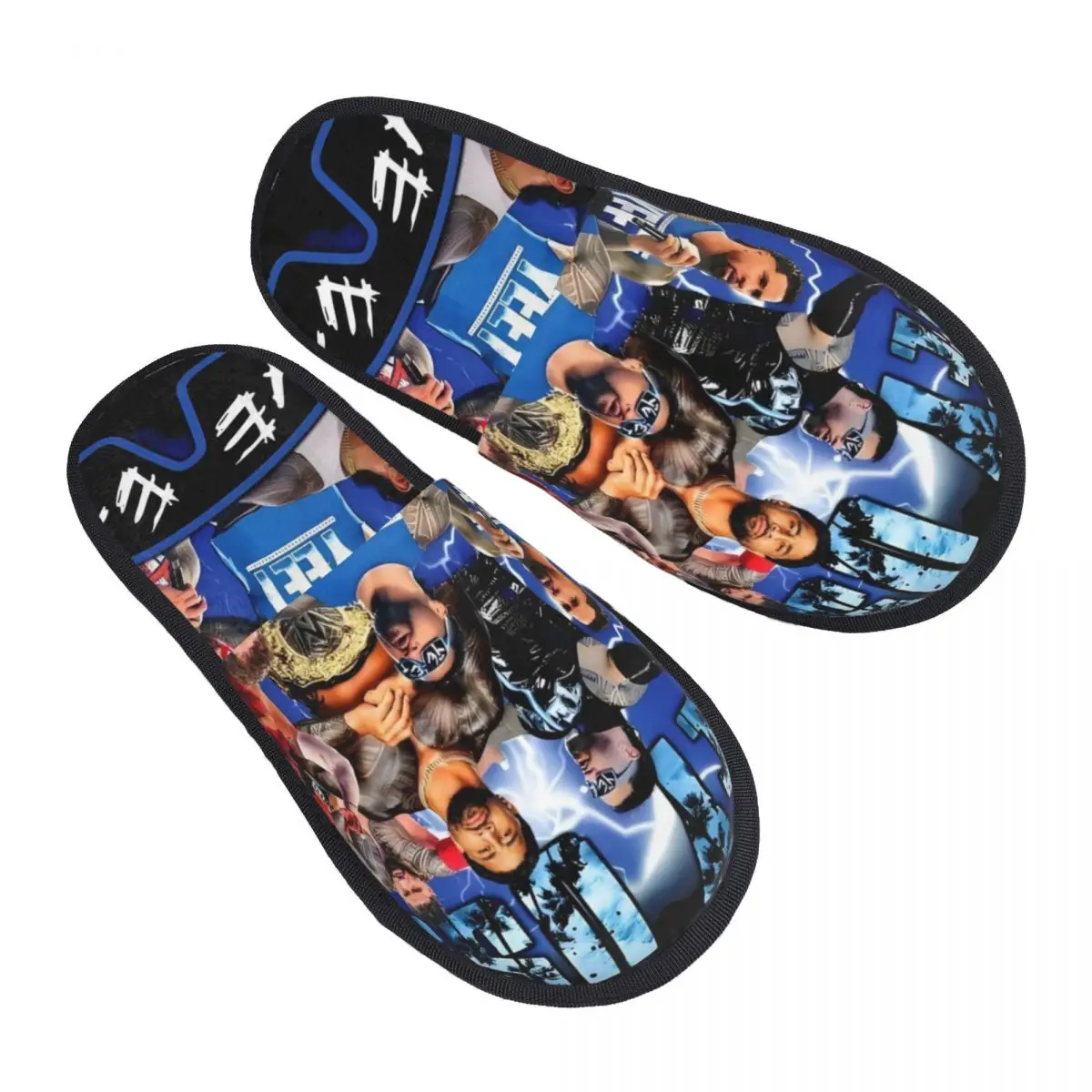 

Изготовленные на заказ тапочки Yeet Jey Uso Wrestler с коллажем из пены с эффектом памяти, женские уютные теплые борцовские спортивные домашние тапочки