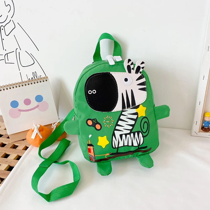 2024 New Anti-Lost Children\'s Backpack The Best-Selling Zebra Cartoon School Bag Animal Pattern Lightweight School Backpack