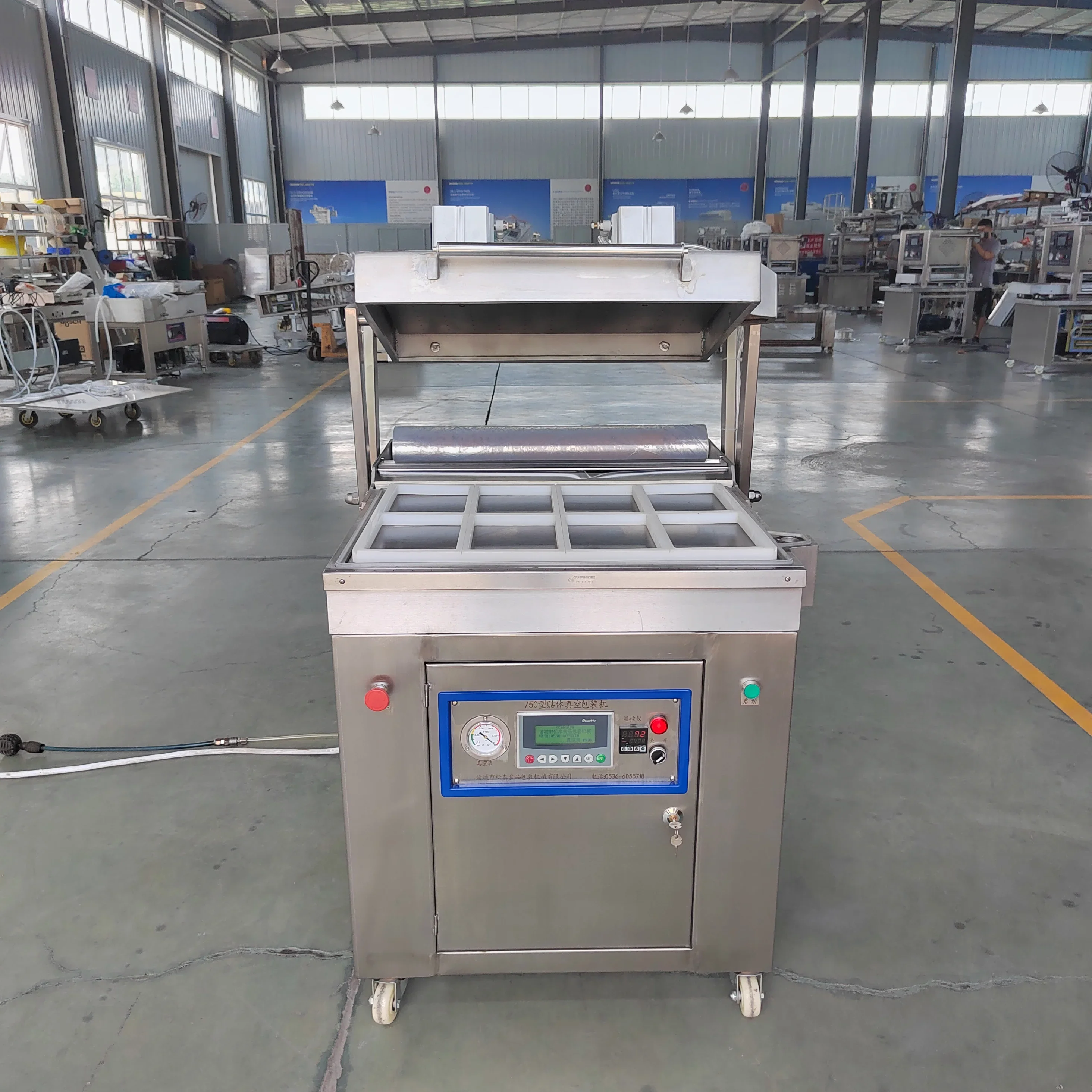 Factory Direct Semi Automatic Film Skin Vacuum Sealing Packing Machine Meat Chicken Fish Hot Vacuum Skin Machine
