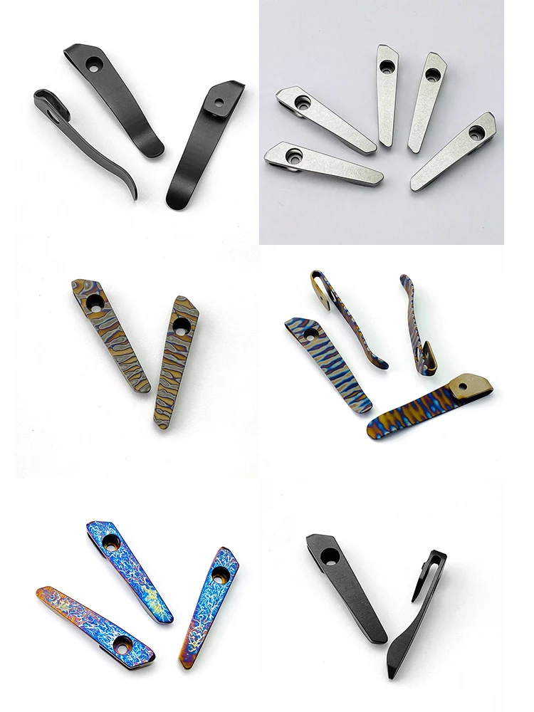 6 Colors Custom Fold Knife Titanium Alloy Pocket Clip For Genuine Strider SNG SMF Knives Back Clamp DIY Make Accessories Parts