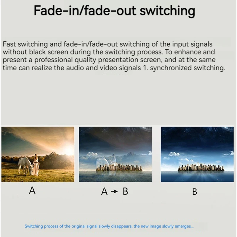 Broadcast Pole Conference Seamless Switcher with Fade In/Out Screen Freeze Screenshot Zoom Feature Black Screen Format Converter
