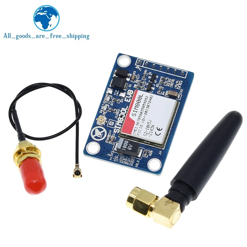 1set SIM800L V2.0 5V Wireless GSM GPRS MODULE Quad-Band W/ Antenna Cable Cap