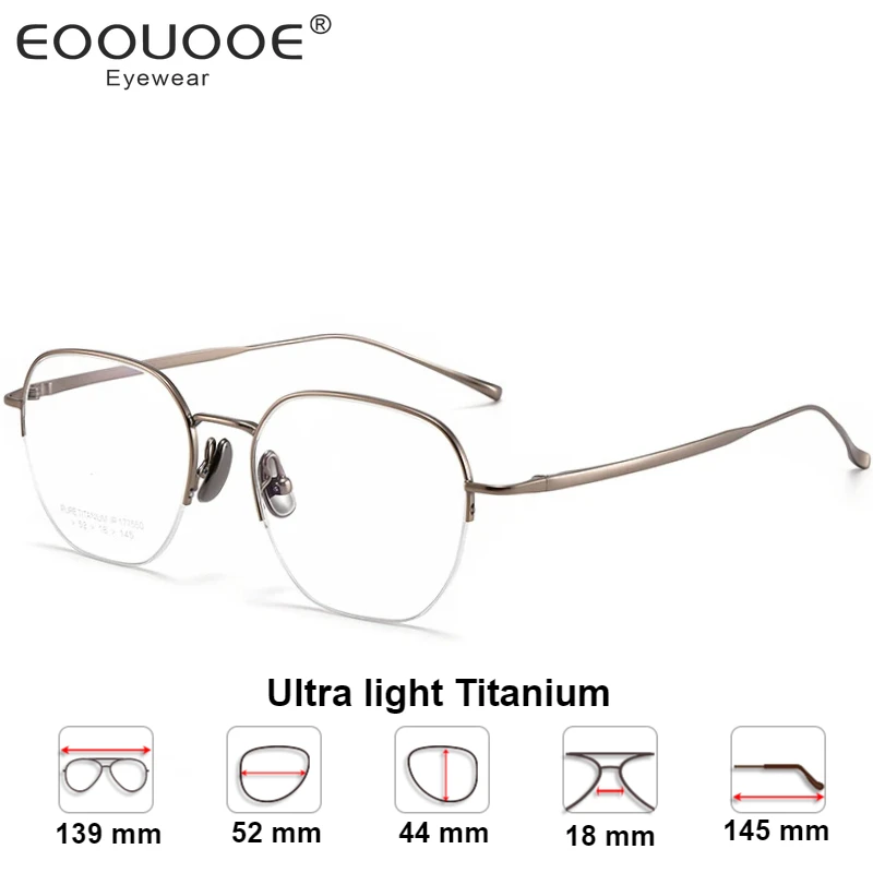 

2025 Ultra Light Optical Women Glasses Titanium Eyewear Hyperopia Myopia Reading Eyeglasses Progressive Prescription Half-Frame