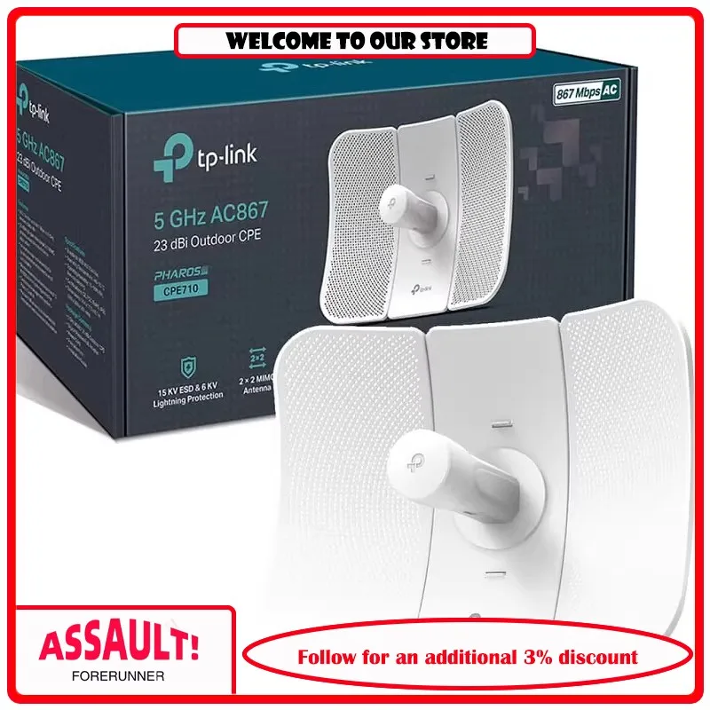 TP Link long-distance outdoor point-to-point wireless bridge CPE710 610 605 23dBi supports POE