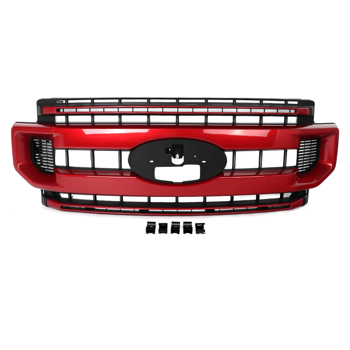 Rapid Red D4 XLT Style Front Bumper Upper Grille Fit For Ford 2020 2021 2022 F250 F350 F450 F550 Super Duty Front Grill Assembly