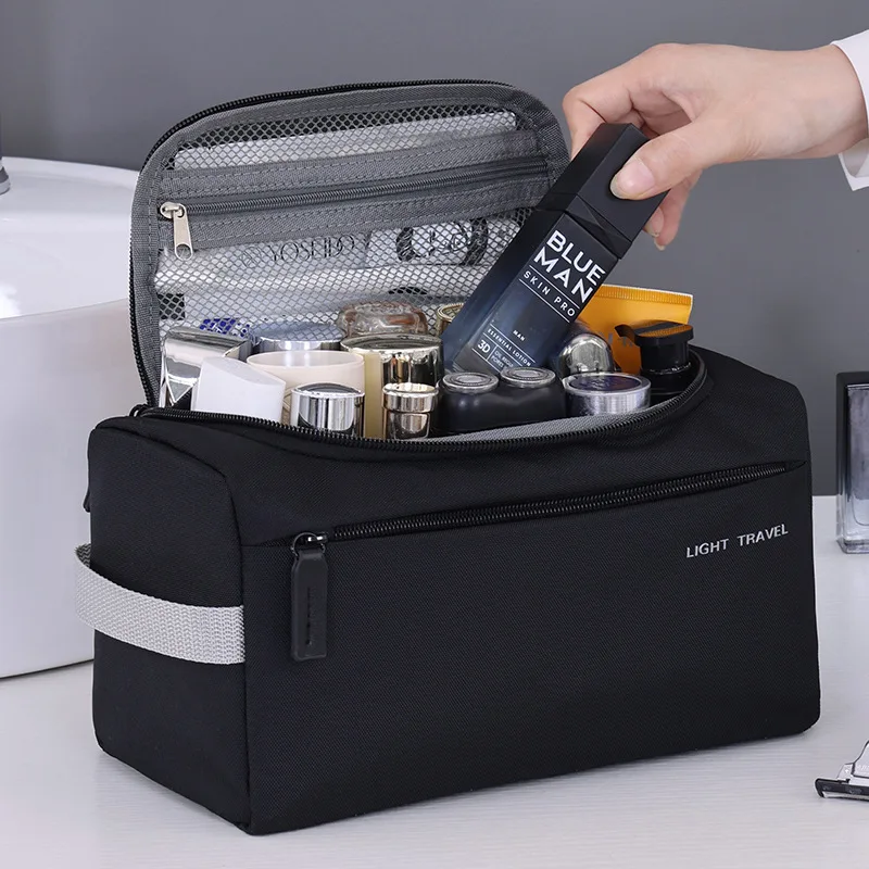 حقيبة أدوات الزينة للسفر 3 في 1 من قماش أكسفورد خفيفة الوزن مقاومة للماء حقيبة حلاقة محمولة حقيبة مكياج منظم للمكياج #3