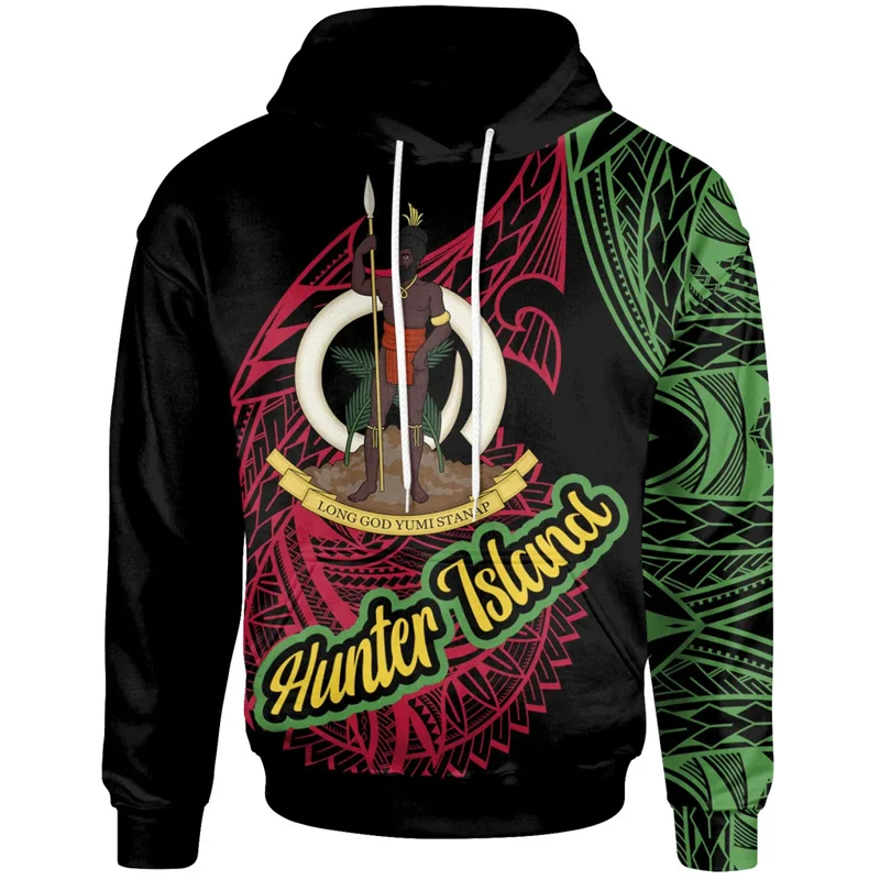 3D Epi Seal Of Vanuatu Polynesian Patterns Print Hoodies For Men Vanuatu Coat Of Arms Graphic Hooded Hoody Top Pullover Clothing