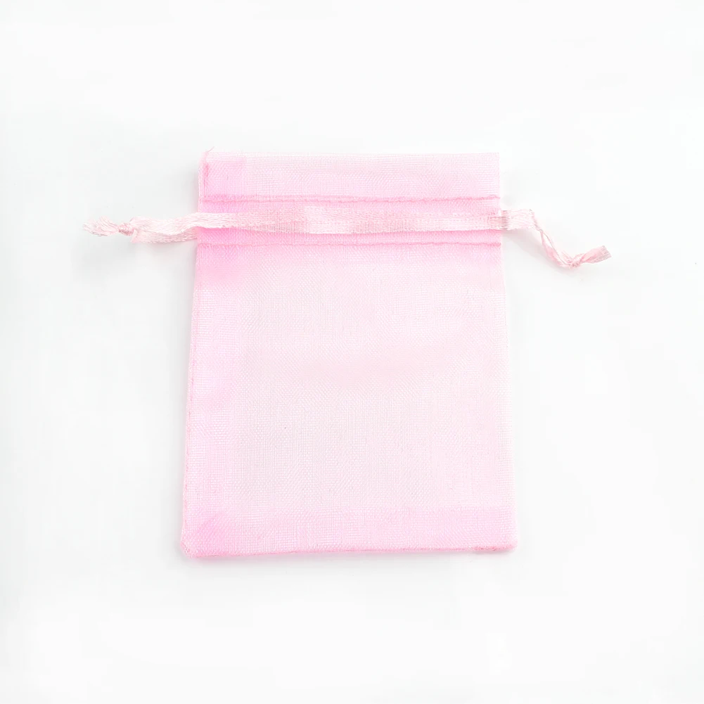 50pcs Adjustable Drawstring Organza Bags for Jewelry Packaging