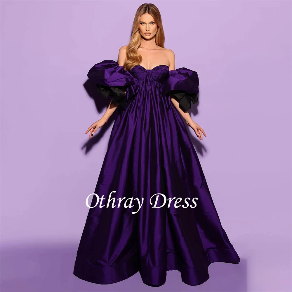 

Sexy Evening Dresses A-line Sweetheart Party Dresses Detachable Puff Sleeve Formal Dresses Vestidos De Fiesta فساتين السهرة