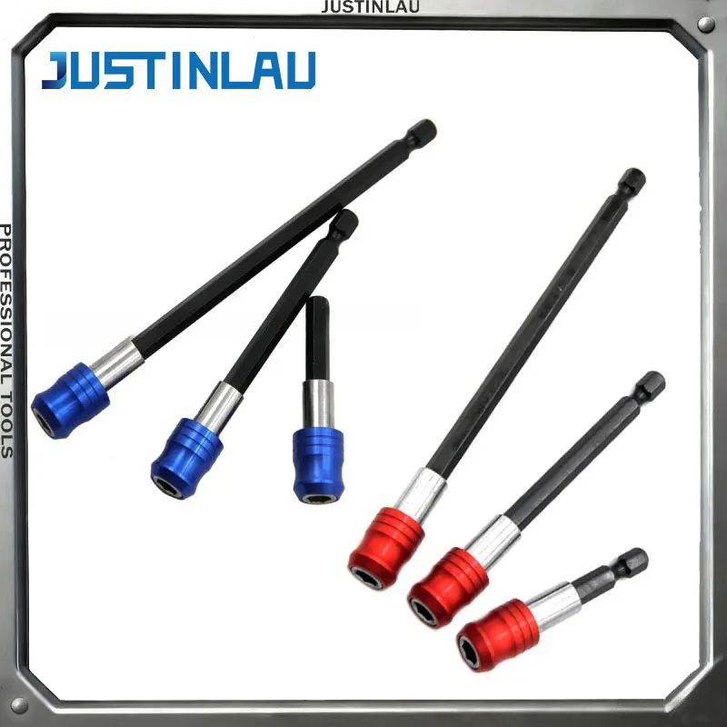 JUSTINLAU 1/4 Inch Hexagonal Handle Quick Release Screwdriver Drill Bit Holder Magnetic Extension Rod for Drilling 60/100/150mm