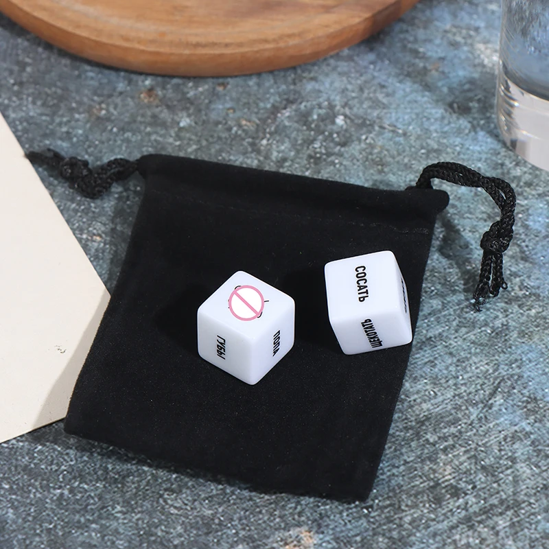 

2Pcs Sex Dice With Velvet Dice Bag Fun Adult Erotic Love Sexy Posture Couple Lovers Humour Game Toy