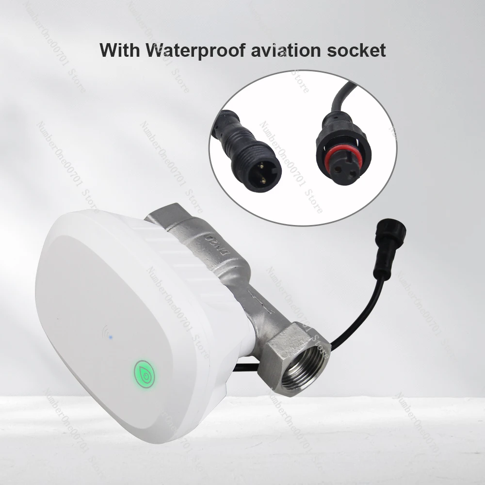 WiFi Smart Life Water Flow Meter Water Leakage Control Solenoid Valve with Temperature Measurement Water Consumption