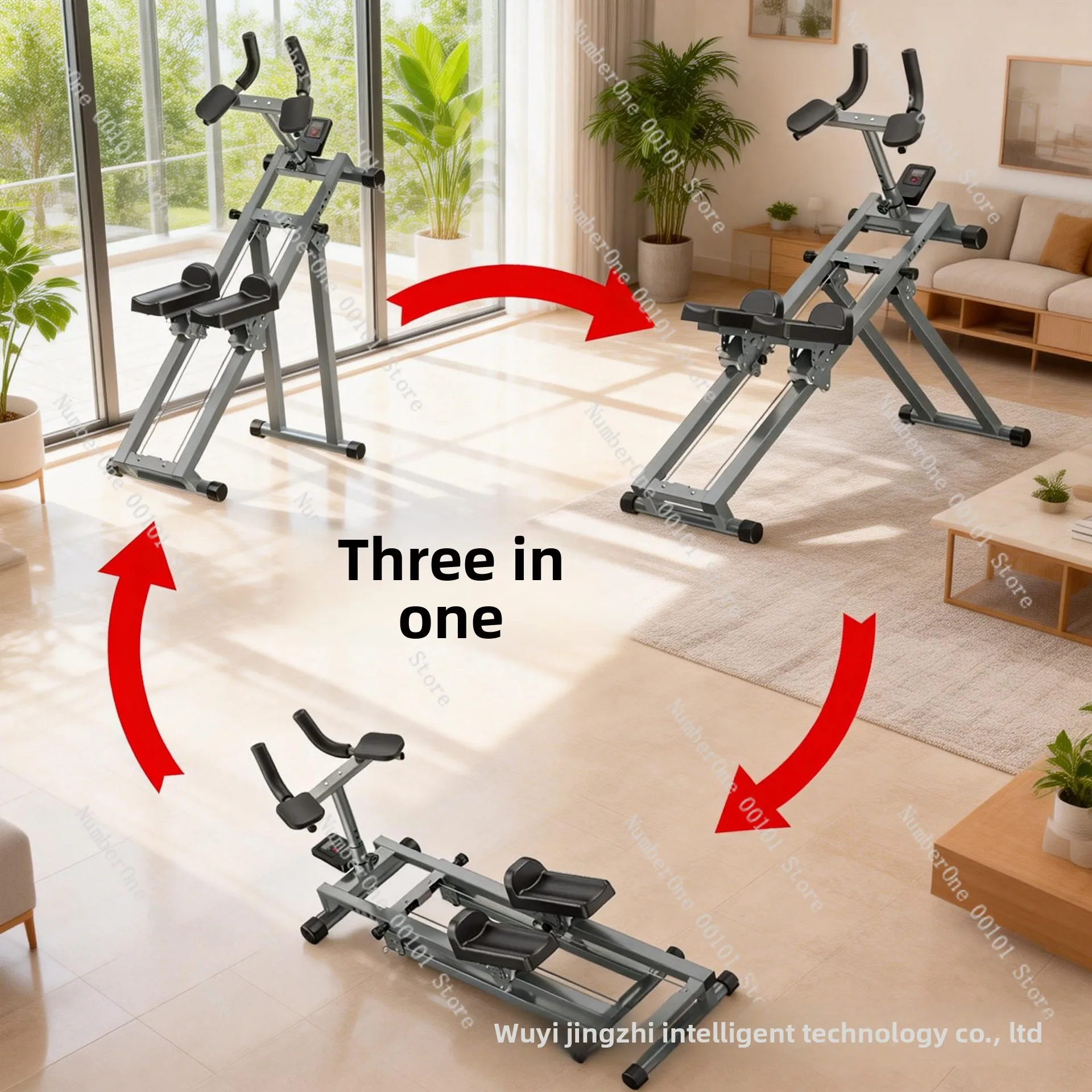 3 in 1 Multifunctional Crawler Climbing Machine, Indoor Home Mountaineering Trainer Abdominal Core Workout Fitness Exercise