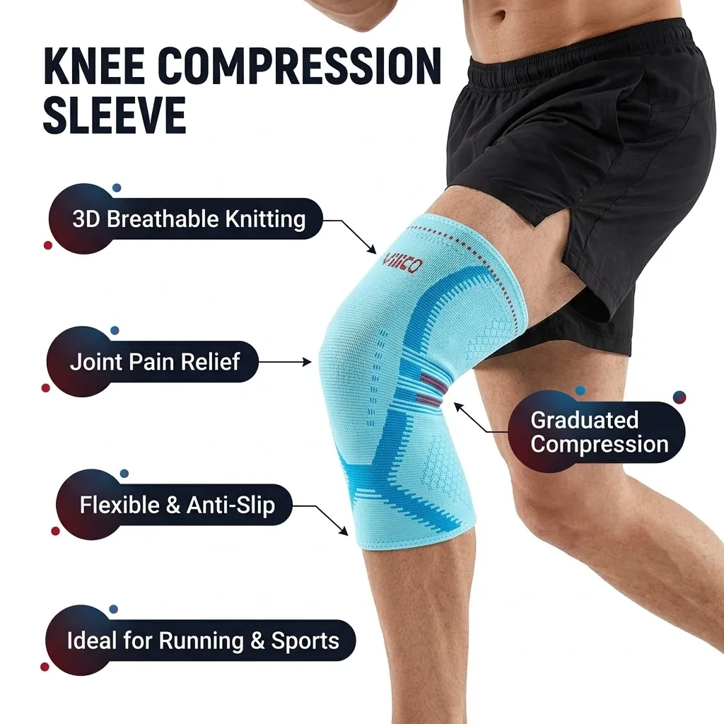 1Pcs Knee Brace with Side Stabilizers & Patella Gel Pads for Maximum Knee Pain Support and Fast Recovery for Men and Women