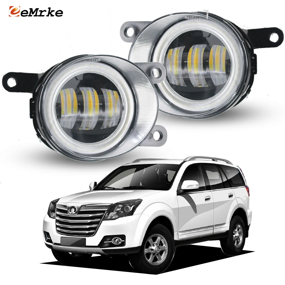 

1-Set Car Fog Light Lamp Assembly for Great Wall Hover H3 II 2014 2015 2016 DW Hower H3 2017 2018 2019 DRL Lens White & Yellow