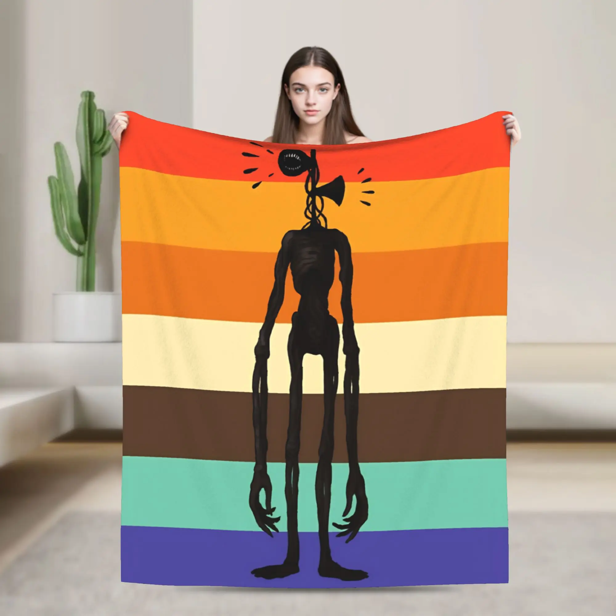 Siren Head Vintage Fleece Throw Blanket  Blankets for Bed Outdoor Lightweight Plush Thin Quilt