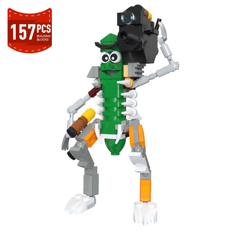 Moc Anime Figures Pickle Rick Buildings Blocks Cartoon Pickled Cucumbers RickRick Bricks Constructor Toys for Children Gifts