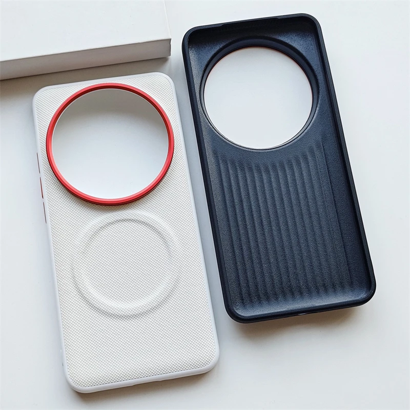 

Magnetic Fine Grained Leather Case For Xiaomi 17 Ultra Mi 15 14 13 Ultra MagSafe Matte Phone Back Shell Metal Lens Frame Cover