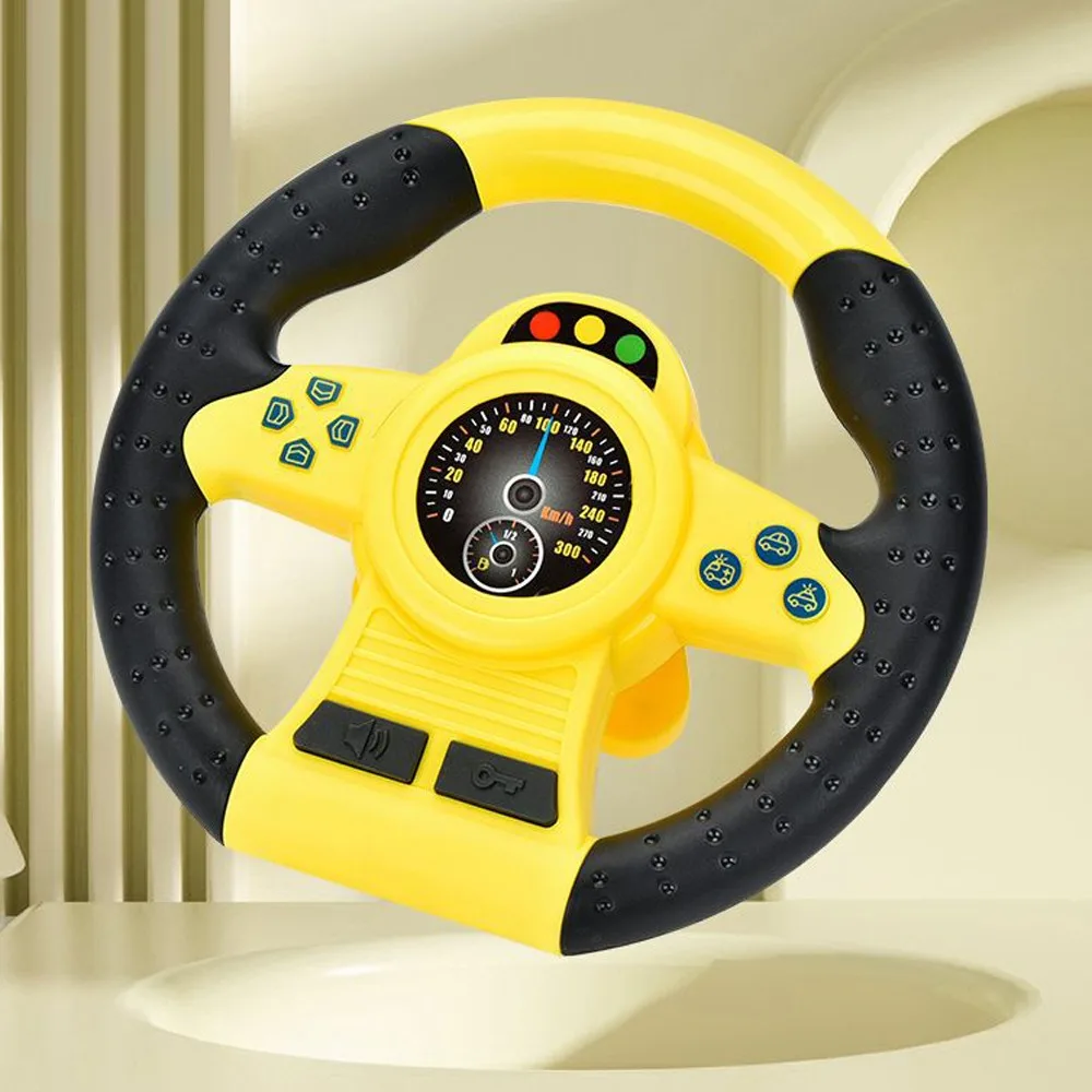 

360 ° Rotation Copilot Steering Wheel Multi Functional Early Education Simulation Steering Wheel Toys Montessori Simulation